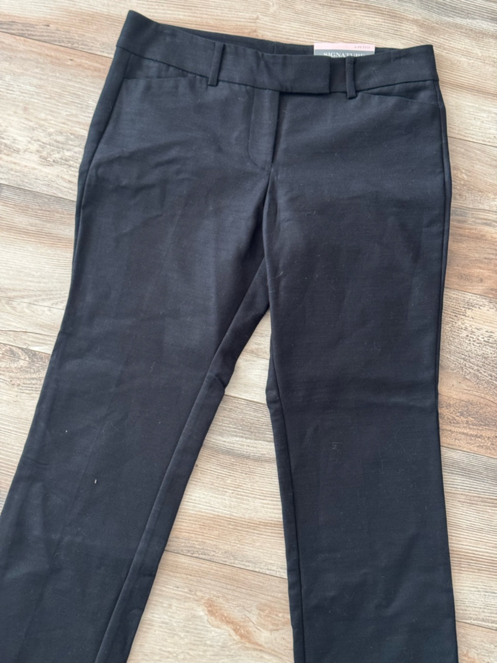 Ann Taylor Petite Ponte Black Straight Leg Pant Size 4 Petite NWT Classic
